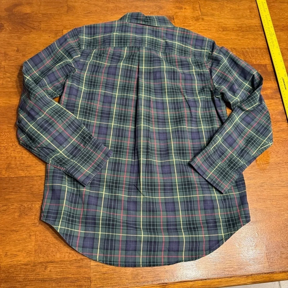 Ralph Lauren Multicolor Plaid Button-Down Shirt navy green red size medium 10-12